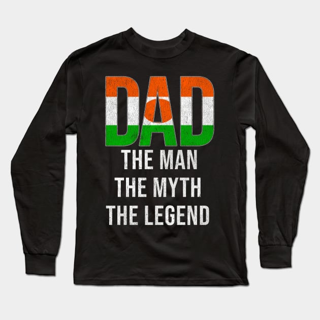 Nigerien Dad The Man The Myth The Legend - Gift for Nigerien Dad With Roots From Nigerien Long Sleeve T-Shirt by Country Flags